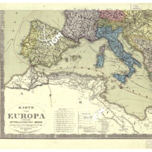 KARTE VON EUROPA UND DEM MITTELLANDISCHEN MEER. CARTA DELL'EUROPA E DEL MEDITERRANEO - FOGLIO 3