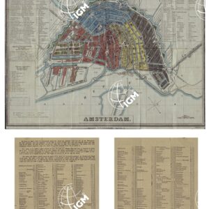 PIANTA CITTA' DI AMSTERDAM NELL'OLANDA SETTENTRIONALE
