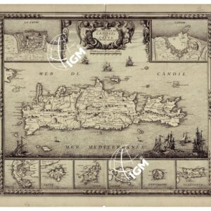 PLAN DE L'ISLE DE CANDIE IADIS CRETE ET DES ISLES VOISINES
