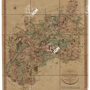 A NEW MAP OF GLOUCESTERSHIRE DIVIDED INTO HUNDREDS EXHBITING ITS ROADS, RIVERS, PARKS & C