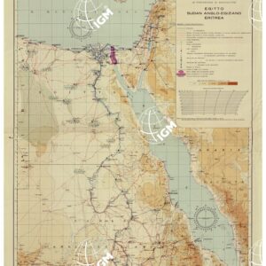 CARTA AERONAUTICA GENERALE IN PROIEZIONE DI MERCATORE DELL'EGITTO, SUDAN ANGLO-EGIZIANO, ERITREA