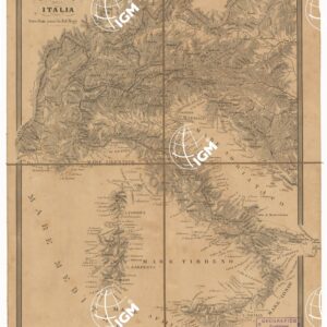CARTA FISICA O PROSPETTO ORO-IDROGRAFICO DELL'EUROPA - FOGLIO 1