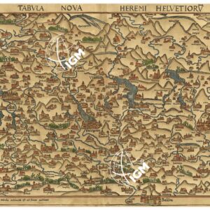 TABULA NOVA HEREMI HELVETIORU (RIPRODUZIONE CARTA ANTICA DEL SECOLO XVI)