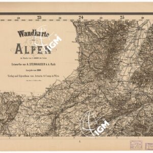 WANDKARTE DER ALPEN ENTWORFEN VON A. STEINHAUSER K.K. RATH - FOGLIO 1 TITOLO