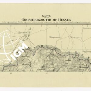 UEBERSICHT DER TOPOGRAPHISCHEN KARTE VON DEM GROSSHERZOGTHUME HESSEN - FOGLIO 7 BIS ALSFELD