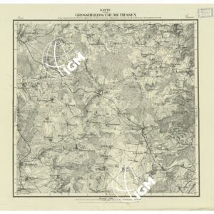UEBERSICHT DER TOPOGRAPHISCHEN KARTE VON DEM GROSSHERZOGTHUME HESSEN - FOGLIO 10 GIESSEN