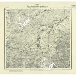 UEBERSICHT DER TOPOGRAPHISCHEN KARTE - KARTE VON DEM GROSSHERZOGTHUME HESSEN - FOGLIO 22 DIEBURG