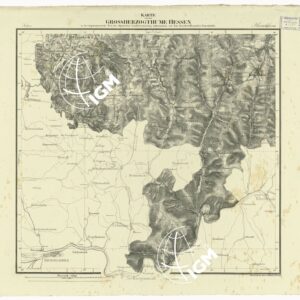 UEBERSICHT DER TOPOGRAPHISCHEN KARTE VON DEM GROSSHERZOGTHUME HESSEN - FOGLIO 29 HIRSCHHORN