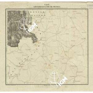 UEBERSICHT DER TOPOGRAPHISCHEN KARTE VON DEM GROSSHERZOGTHUME HESSEN - FOGLIO 30 LENSBACH