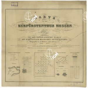 KARTE VON DEM KURFURSTENTHUM HESSEN - TITOLO - QUADRO D'UNIONE