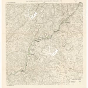 L'ESERCITO ITALIANO NELLA GRANDE GUERRA 1915-1918 - VOL. IV 1917 - TOMO 2° TER - Carta 9 - Ponti e passerelle progettati per il passaggio del medio Isonzo luglio 1917
