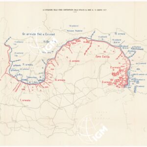 L'ESERCITO ITALIANO NELLA GRANDE GUERRA 1915-1918 - VOL. IV 1917 - TOMO 2° TER - Carta 12 - La situazione dell forze contrapposte dallo Stelvio al mare al 18 agosto 1917