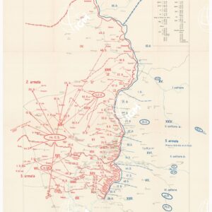 L'ESERCITO ITALIANO NELLA GRANDE GUERRA 1915-1918 - VOL. IV 1917 - TOMO 2° TER - Carta 13 - La situazione delle forze contrapposte sulla fronte isontina da Auzza al mare al 18 agosto 1917