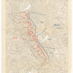 L'ESERCITO ITALIANO NELLA GRANDE GUERRA 1915-1918 - VOL. IV 1917 - TOMO 2° TER - Carta 18 - La situazione delle forze contrapposte sulla fronte del II C.A. al 18 agosto 1917