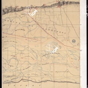TABLEAU D'ASSEMBLAGE DE CARTE DES BASSINS INONDABLES DU RHONE ET DU GUIERS RELATIVE AUX LIGNES LATERALES LEVEE ET DESSINEE A' L'ECHELLE D'UN 5.000 ME PAR LES CAP. NES DU GENIE CIVIL MELANO ET BAGETTI  - BASSIN DE CHOUTAGNE - FOGLIO I - PARTE 2.