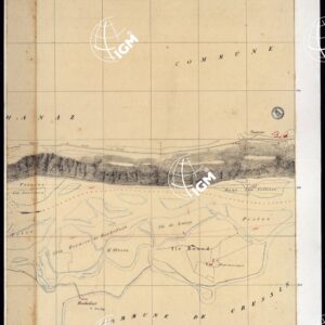 TABLEAU D'ASSEMBLAGE DE CARTE DES BASSINS INONDABLES DU RHONE ET DU GUIERS RELATIVE AUX LIGNES LATERALES LEVEE ET DESSINEE A' L'ECHELLE D'UN 5.000 ME PAR LES CAP. NES DU GENIE CIVIL MELANO ET BAGETTI - BASSIN DE CHANAZ FOGLIO III - PARTE 2.