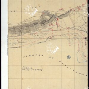 TABLEAU D'ASSEMBLAGE DE CARTE DES BASSINS INONDABLES DU RHONE ET DU GUIERS RELATIVE AUX LIGNES LATERALES LEVEE ET DESSINEE A' L'ECHELLE D'UN 5.000 ME PAR LES CAP. NES DU GENIE CIVIL MELANO ET BAGETTI - BASSIN DE LUC EY ET DE YENNE FOGLIO   IV  PARTE 1.