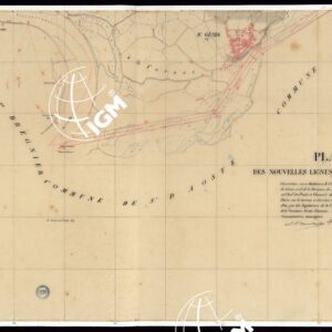 TABLEAU D'ASSEMBLAGE DE CARTE DES BASSINS INONDABLES DU RHONE ET DU GUIERS RELATIVE AUX LIGNES LATERALES LEVEE ET DESSINEE A' L'ECHELLE D'UN 5.000 ME PAR LES CAP. NES DU GENIE CIVIL MELANO ET BAGETTI - FOGLIO X.
