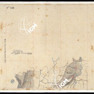 TABLEAU D'ASSEMBLAGE DE CARTE DES BASSINS INONDABLES DU RHONE ET DU GUIERS RELATIVE AUX LIGNES LATERALES LEVEE ET DESSINEE A' L'ECHELLE D'UN 5.000 ME PAR LES CAP. NES DU GENIE CIVIL MELANO ET BAGETTI - FOGLIO XIII.