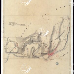 TABLEAU D'ASSEMBLAGE DE CARTE DES BASSINS INONDABLES DU RHONE ET DU GUIERS RELATIVE AUX LIGNES LATERALES LEVEE ET DESSINEE A' L'ECHELLE D'UN 5.000 ME PAR LES CAP. NES DU GENIE CIVIL MELANO ET BAGETTI - FOGLIO XIV.