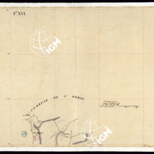 TABLEAU D'ASSEMBLAGE DE CARTE DES BASSINS INONDABLES DU RHONE ET DU GUIERS RELATIVE AUX LIGNES LATERALES LEVEE ET DESSINEE A' L'ECHELLE D'UN 5.000 ME PAR LES CAP. NES DU GENIE CIVIL MELANO ET BAGETTI - FOGLIO XVI.
