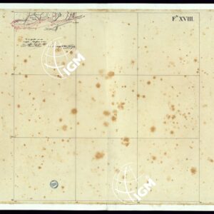 TABLEAU D'ASSEMBLAGE DE CARTE DES BASSINS INONDABLES DU RHONE ET DU GUIERS RELATIVE AUX LIGNES LATERALES LEVEE ET DESSINEE A' L'ECHELLE D'UN 5.000 ME PAR LES CAP. NES DU GENIE CIVIL MELANO ET BAGETTI - FOGLIO XVIII.