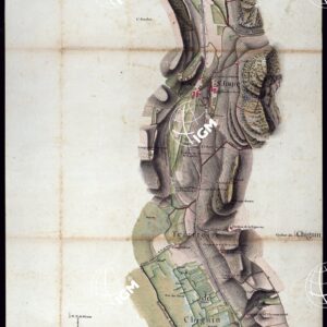 MODELE QUI SERT POUR L'UNION DES FEUILLES, QUI COMPOSENT LA CARTE DE LA GRANDE ROUTE DEPUIS CHAMBERY JUSQU'A S. JEAN DE MAURIENNE LEVEE SUR LIEUX DANS SUR LIEUX DANS ANNES 1781 ET 1782 PAR MARCHETTI INGENIUR TOPOGRAPHE DE S. M. - FOGLIO III.