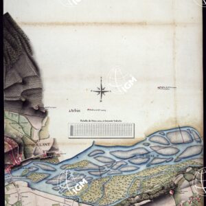 MODELE QUI SERT POUR L'UNION DES FEUILLES, QUI COMPOSENT LA CARTE DE LA GRANDE ROUTE DEPUIS CHAMBERY JUSQU'A S. JEAN DE MAURIENNE LEVEE SUR LIEUX DANS SUR LIEUX DANS ANNES 1781 ET 1782 PAR MARCHETTI INGENIUR TOPOGRAPHE DE S. M. - FOGLIO VI.