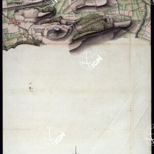 MODELE QUI SERT POUR L'UNION DES FEUILLES, QUI COMPOSENT LA CARTE DE LA GRANDE ROUTE DEPUIS CHAMBERY JUSQU'A S. JEAN DE MAURIENNE LEVEE SUR LIEUX DANS SUR LIEUX DANS ANNES 1781 ET 1782 PAR MARCHETTI INGENIUR TOPOGRAPHE DE S. M. - FOGLIO X.