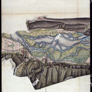 MODELE QUI SERT POUR L'UNION DES FEUILLES, QUI COMPOSENT LA CARTE DE LA GRANDE ROUTE DEPUIS CHAMBERY JUSQU'A S. JEAN DE MAURIENNE LEVEE SUR LIEUX DANS SUR LIEUX DANS ANNES 1781 ET 1782 PAR MARCHETTI INGENIUR TOPOGRAPHE DE S. M. - FOGLIO XII.