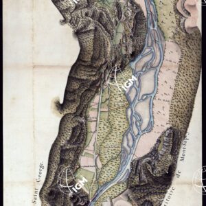 MODELE QUI SERT POUR L'UNION DES FEUILLES, QUI COMPOSENT LA CARTE DE LA GRANDE ROUTE DEPUIS CHAMBERY JUSQU'A S. JEAN DE MAURIENNE LEVEE SUR LIEUX DANS SUR LIEUX DANS ANNES 1781 ET 1782 PAR MARCHETTI INGENIUR TOPOGRAPHE DE S. M. - FOGLIO XIV.