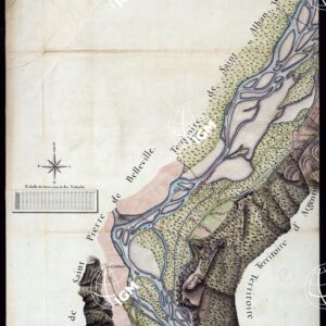 MODELE QUI SERT POUR L'UNION DES FEUILLES, QUI COMPOSENT LA CARTE DE LA GRANDE ROUTE DEPUIS CHAMBERY JUSQU'A S. JEAN DE MAURIENNE LEVEE SUR LIEUX DANS SUR LIEUX DANS ANNES 1781 ET 1782 PAR MARCHETTI INGENIUR TOPOGRAPHE DE S. M. - FOGLIO XVI.