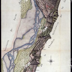 MODELE QUI SERT POUR L'UNION DES FEUILLES, QUI COMPOSENT LA CARTE DE LA GRANDE ROUTE DEPUIS CHAMBERY JUSQU'A S. JEAN DE MAURIENNE LEVEE SUR LIEUX DANS SUR LIEUX DANS ANNES 1781 ET 1782 PAR MARCHETTI INGENIUR TOPOGRAPHE DE S. M. - FOGLIO XIX.