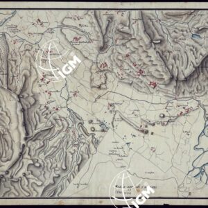 PLAN TOPOGRAPHIQUE DE LA PLAINE ET DES COLLINES EXISTANTES ENTRE CHAMBERY ET MONTMEILANT. CARTA TOPOGRAFICA DEL TERRITORIO COMPRESO TRA CHAMBERY E MONTMEILANT.