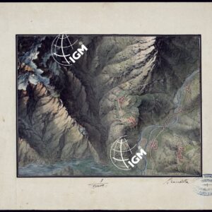 TRE MODELLI DI TOPOGRAFIA IN ACQUERELLO DEL CELEBERE TOPOGRAFO BRAMBILLA CAV. VITTORIO 2 ALLA SCALA DI  1:20.000 ED 1 A QUELLA DEL 40.000. - DISEGNO 3.