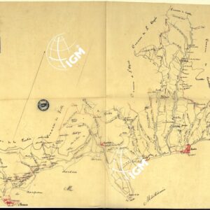 LUCIDO DELLA RIDUZIONE ALL'1'20000 DELLA CARTA DELLA PROVINCIA DI PONENTE CON L'AGGIUNTA DELLA GRAN STRADA DA TURBIA A MONACO.