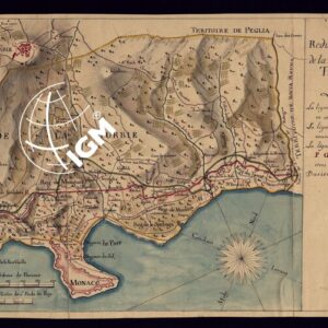 REDUCTION GEOMETRIQUE DE LA CARTE DES ENVIRONS DE LA TURBIE ET MONACO.
