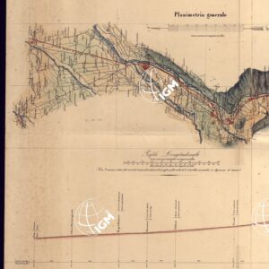 VIA FERRATA DA CUNEO A NIZZA PER TENDA E MENTONE. DELLA LUNGHEZZA DI CHILOMETRI 106. PLANIMETRIA GENERALE