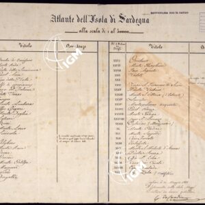 ATLANTE DELL'ISOLA DI SARDEGNA ALLA SCALA DI 1 AL 50.000 - TITOLO E INDICI.