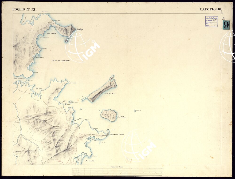 ATLANTE DELL'ISOLA DI SARDEGNA ALLA SCALA DI 1 AL 50.000 - FOGLIO XI CAPOFIGARI.