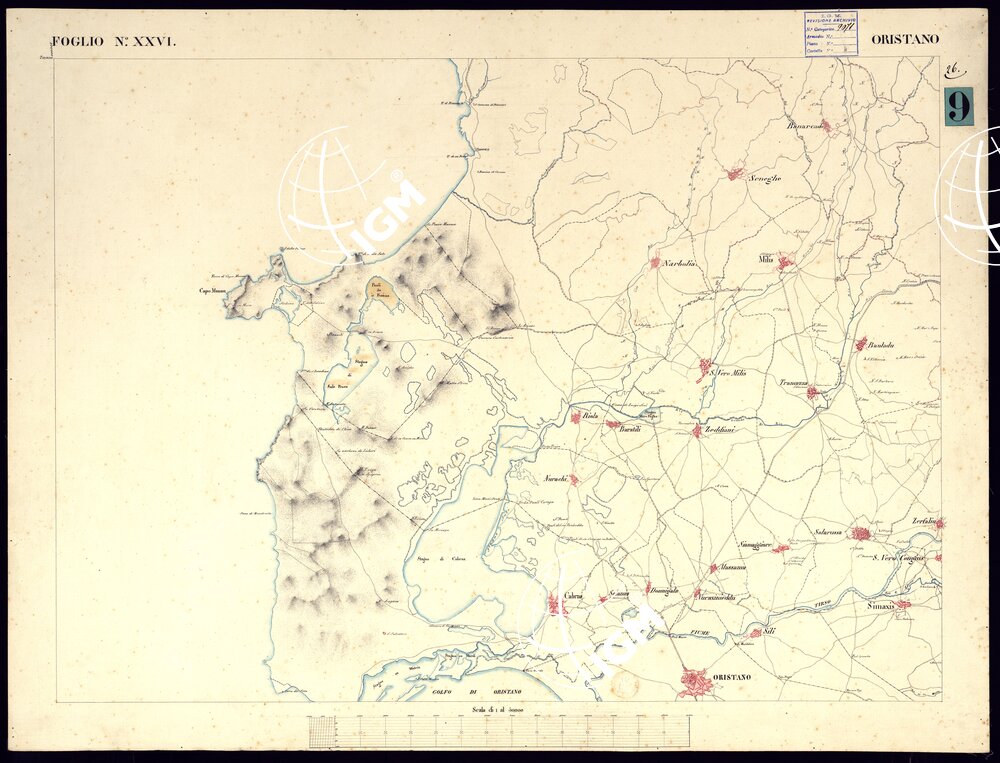 ATLANTE DELL'ISOLA DI SARDEGNA ALLA SCALA DI 1 AL 50.000 - FOGLIO XXVI ORISTANO.