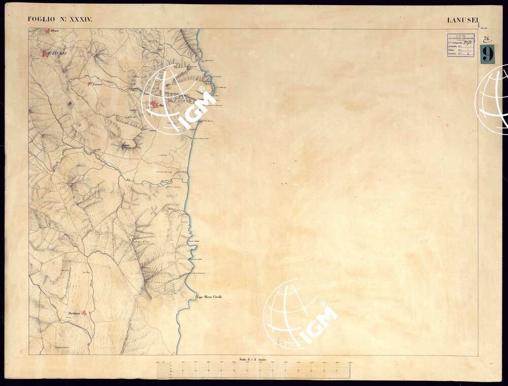 ATLANTE DELL'ISOLA DI SARDEGNA ALLA SCALA DI 1 AL 50.000 - FOGLIO XXXIV LANUSEI.
