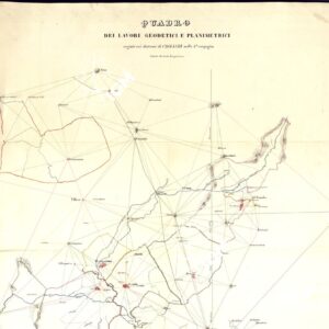QUADRO DEI LAVORI GEODETICI E PLANIMETRICI ESEGUITI NEI DINTORNI DI CAGLIARI NELLA 1^ CAMPAGNA RIDOTTI ALLA CAMPAGNA ALLA SCALA DI 1 PER 50.000.