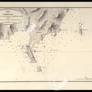 PORTOLANO DELLA SARDEGNA - CARTA IDROGRAFICA DELLA SARDEGNA LEVATA DAL CAVALIERE GIUSEPPE ALBINI CAPITANO DI VASCELLO NELLA MARINA DI S.M. SARDA - RADA DI CARBONARA TAVOLA IV.