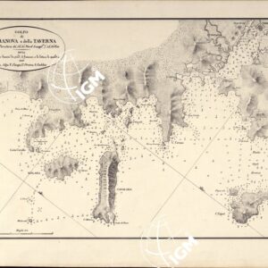 PORTOLANO DELLA SARDEGNA - CARTA IDROGRAFICA DELLA SARDEGNA LEVATA DAL CAVALIERE GIUSEPPE ALBINI CAPITANO DI VASCELLO NELLA MARINA DI S.M. SARDA - GOLFO DI TERRANOVA E DELLATAVERNA TAVOLA VI.