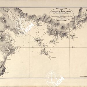 PORTOLANO DELLA SARDEGNA - CARTA IDROGRAFICA DELLA SARDEGNA LEVATA DAL CAVALIERE GIUSEPPE ALBINI CAPITANO DI VASCELLO NELLA MARINA DI S.M. SARDA - GOLFO DI  COGNENA E PORTO CERVO TAVOLA VII.