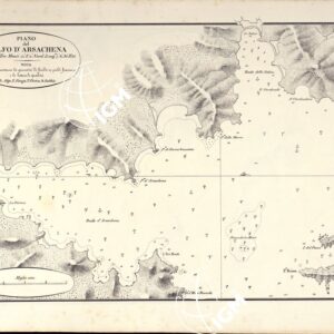 PORTOLANO DELLA SARDEGNA - CARTA IDROGRAFICA DELLA SARDEGNA LEVATA DAL CAVALIERE GIUSEPPE ALBINI CAPITANO DI VASCELLO NELLA MARINA DI S.M. SARDA - PIANO DEL GOLFO D'ARSACHENA TAVOLA IX.