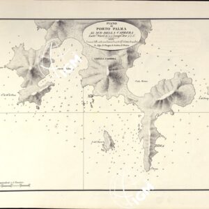 PORTOLANO DELLA SARDEGNA - CARTA IDROGRAFICA DELLA SARDEGNA LEVATA DAL CAVALIERE GIUSEPPE ALBINI CAPITANO DI VASCELLO NELLA MARINA DI S.M. SARDA - PIANO di PORTO PALMA AL SUD DELLA CAPRERATAVOLA X.