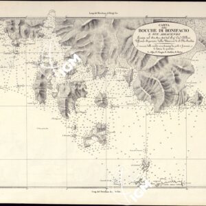 PORTOLANO DELLA SARDEGNA - CARTA IDROGRAFICA DELLA SARDEGNA LEVATA DAL CAVALIERE GIUSEPPE ALBINI CAPITANO DI VASCELLO NELLA MARINA DI S.M. SARDA - CARTA DELLE BOCCHE DI BONIFACIO E SUE ADIACENZE TAVOLA XI.