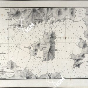 PORTOLANO DELLA SARDEGNA - CARTA IDROGRAFICA DELLA SARDEGNA LEVATA DAL CAVALIERE GIUSEPPE ALBINI CAPITANO DI VASCELLO NELLA MARINA DI S.M. SARDA - RADA DELLA MADDALENA TAVOLA XV.